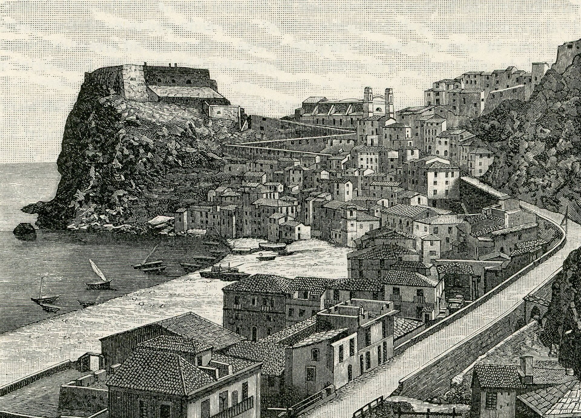 Veduta storica di Scilla e del castello Ruffo